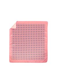 Modini - Różowa poszetka w granatowe kwiatki E236. Kolor: różowy, wielokolorowy, niebieski. Wzór: kwiaty #1