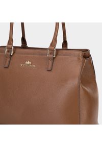 Wittchen - Torebka kuferek skórzana klasyczna. Kolor: brązowy. Wzór: haft. Dodatki: z haftem. Materiał: skórzane. Styl: klasyczny #4