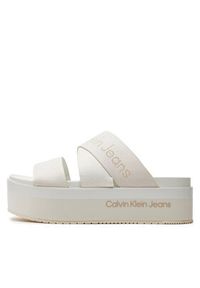 Calvin Klein Jeans Klapki Flatform Sandal Webbing In Mr YW0YW01361 Biały. Kolor: biały #4