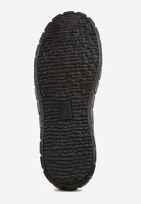 Born2be - Czarne Casualowe Sneakersy VICES na Grubej Podeszwie z Tłoczeniami Therelle. Okazja: na co dzień. Kolor: czarny. Materiał: dzianina, jeans #5