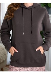 Sinsay - Gładka bluza z kapturem basic - szary. Typ kołnierza: kaptur. Kolor: szary. Wzór: gładki #1