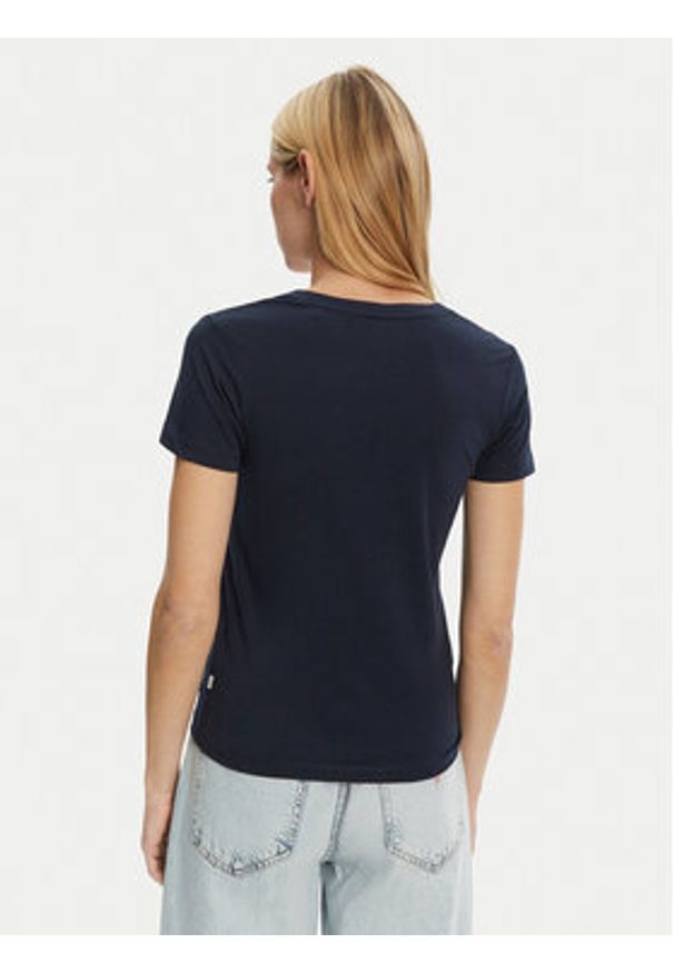 Guess Jeans T-Shirt W4YI23 J1314 Granatowy Slim Fit. Kolor: niebieski. Materiał: bawełna
