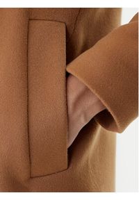 TOMMY HILFIGER - Tommy Hilfiger Płaszcz wełniany MW0MW40768 Brązowy Regular Fit. Kolor: brązowy. Materiał: wełna #6
