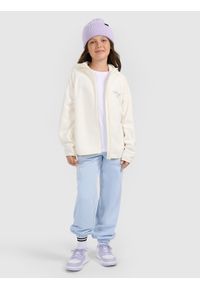 4f - 4F Polar loose z kapturem dziewczęcy - biały 128 (7-8 lat). Typ kołnierza: kaptur. Kolor: biały. Materiał: polar. Sezon: lato #2