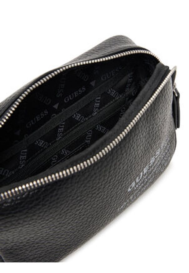 Guess Saszetka nerka HMNYLP P5424 Czarny. Kolor: czarny. Materiał: skóra