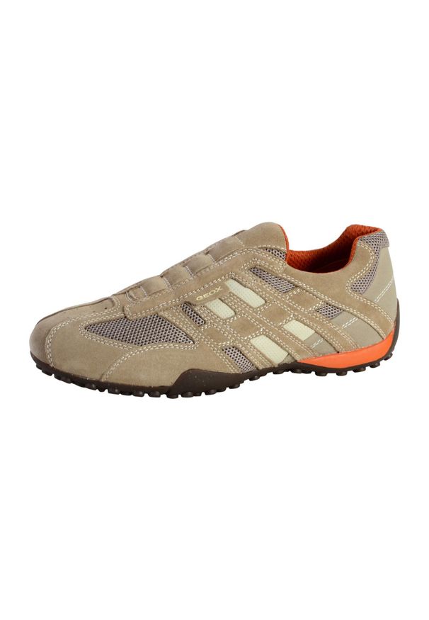 Buty do chodzenia męskie Geox U Snake Beigedk Orange. Okazja: na co dzień. Zapięcie: sznurówki. Kolor: pomarańczowy, wielokolorowy, beżowy. Materiał: mesh, materiał. Szerokość cholewki: normalna. Sport: turystyka piesza
