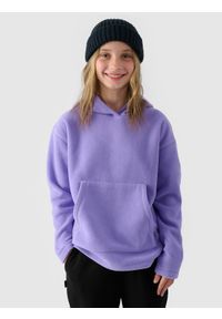 4f - 4F Polar oversize z kapturem dziewczęcy - fioletowy 152 (11-12 lat). Typ kołnierza: kaptur. Kolor: fioletowy. Materiał: polar. Wzór: gładki. Sezon: lato, zima. Sport: snowboard, wspinaczka, turystyka piesza, narciarstwo #1