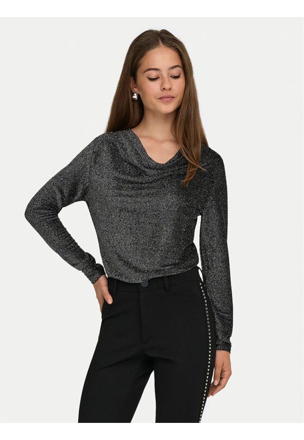 only - ONLY Bluzka Rich 15360265 Szary Regular Fit. Kolor: szary. Materiał: syntetyk