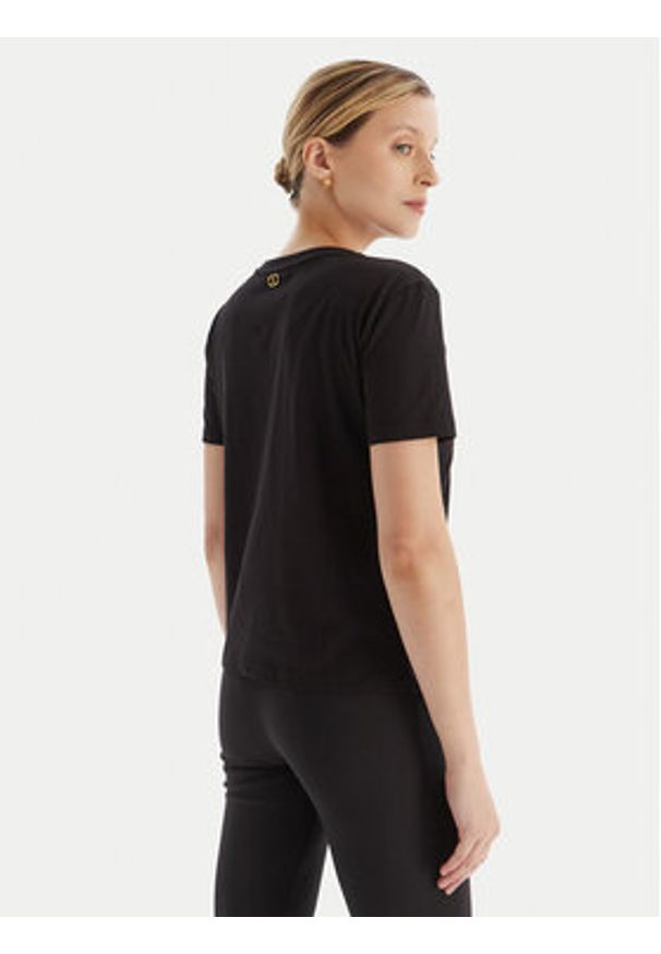 TwinSet - TWINSET T-Shirt 252TT2312 Czarny Regular Fit. Kolor: czarny. Materiał: bawełna