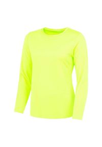 JUST COOL - Koszulka Damska Z Długim Rękawem. Kolor: żółty. Długość rękawa: długi rękaw. Długość: długie. Sport: turystyka piesza #1