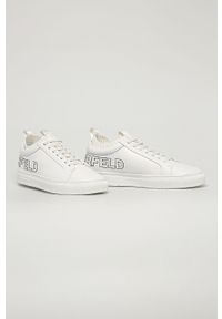 Karl Lagerfeld - Buty skórzane. Nosek buta: okrągły. Zapięcie: sznurówki. Kolor: biały. Materiał: skóra. Szerokość cholewki: normalna #3