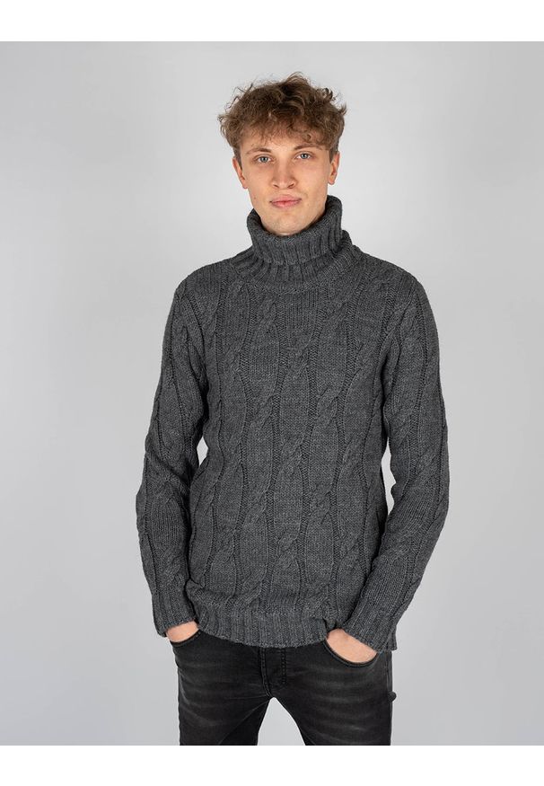 Xagon Man Sweter "Turtleneck" | A21081J10301 | Mężczyzna | Szary. Okazja: na co dzień. Typ kołnierza: golf. Kolor: szary. Materiał: akryl, wełna. Styl: casual