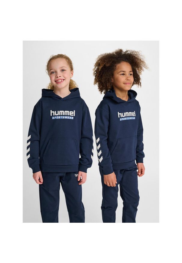 Bluza z kapturem dla dzieci Hummel Logo. Typ kołnierza: kaptur. Kolor: wielokolorowy, niebieski, zielony
