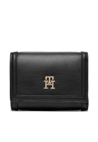 TOMMY HILFIGER - Tommy Hilfiger Mały Portfel Damski Th City Med Flap Wallet AW0AW15746 Czarny. Kolor: czarny. Materiał: skóra #1