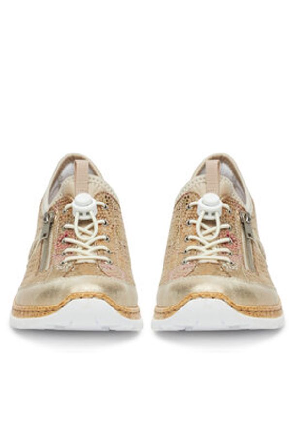 Rieker Sneakersy N42V1-92 Beżowy. Kolor: beżowy. Materiał: materiał, syntetyk
