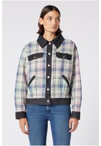 Wrangler - WRANGLER CHECK N DNM JKT DAMSKA KURTKA PRZEJŚCIOWA PARISIAN BLUE W4Q28TX96 112129192