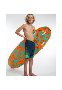 OLAIAN - Spodenki surfingowe dla dzieci Olaian 900 Technoline. Kolor: niebieski. Materiał: elastan, poliester, materiał. Długość: długie