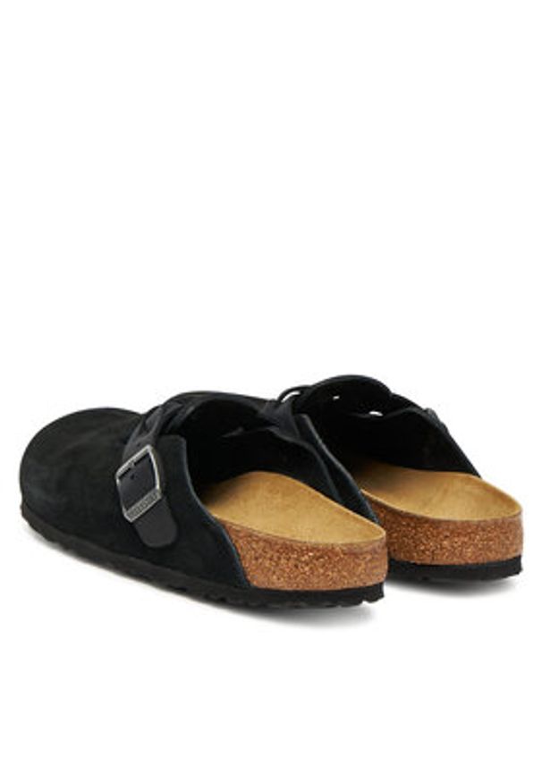 Birkenstock Klapki Boston Braided 1030497 Czarny. Kolor: czarny. Materiał: skóra, zamsz