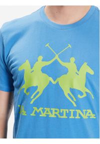 La Martina T-Shirt VMR001 JS206 Niebieski Regular Fit. Kolor: niebieski. Materiał: bawełna #5