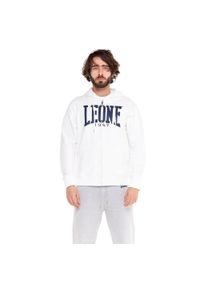 LEONE 1947 APPAREL - Męska zapinana na zamek bluza z kapturem Leone 1947 Apparel. Typ kołnierza: kaptur. Kolor: biały. Materiał: tkanina. Sport: fitness