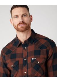 Wrangler - WRANGLER LS WESTERN SHIRT MĘSKA KOSZULA Z DŁUGIM RĘKAWEM W KRATĘ KRATA POTTING SOIL W5566VH44. Długość rękawa: długi rękaw. Długość: długie #4