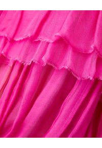 ICON - Jedwabna sukienka z falbaną Sunset. Kolor: różowy, wielokolorowy, fioletowy. Materiał: jedwab. Sezon: lato. Styl: wakacyjny #2