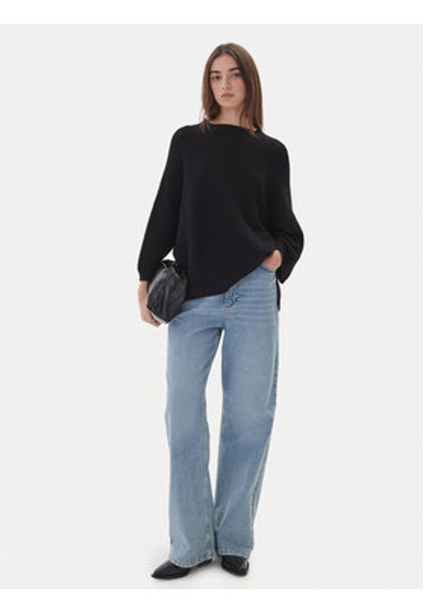 Kontatto Sweter 3M0848C Czarny Relaxed Fit. Kolor: czarny. Materiał: syntetyk