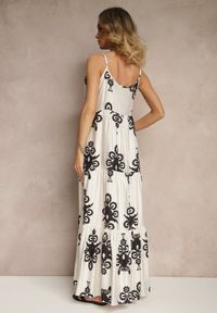Renee - Czarna Rozkloszowana Sukienka z Wiskozy w Stylu Boho Terazi. Okazja: na co dzień. Kolor: czarny. Materiał: wiskoza. Długość rękawa: na ramiączkach. Sezon: lato. Typ sukienki: proste. Styl: boho