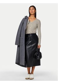 Pieces Spódnica z imitacji skóry Neeth 17151696 Czarny Regular Fit. Kolor: czarny. Materiał: skóra #2