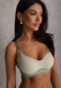 Renee - Jasnozielony Biustonosz z Zapięciem na Haftki Oledis. Kolor: zielony #2