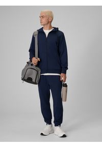 4f - 4F Bluza dresowa regular z kapturem męska - granatowa XXL. Okazja: na co dzień. Typ kołnierza: kaptur. Kolor: niebieski. Materiał: dresówka. Styl: casual #2