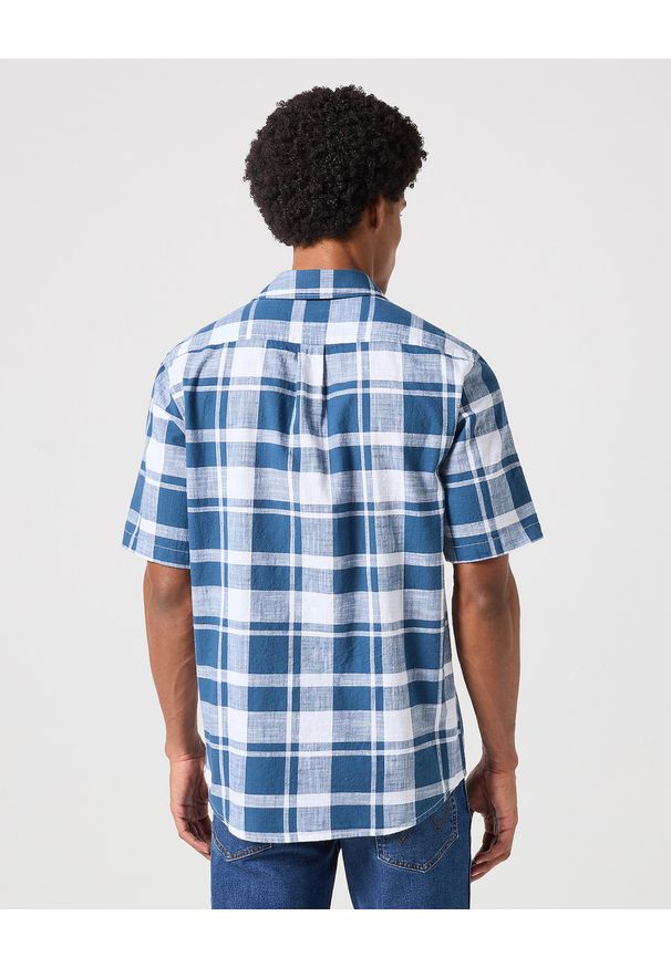 Wrangler - MESKA KOSZULA WRANGLER SS 1 PKT SHIRT BLUE 112350498