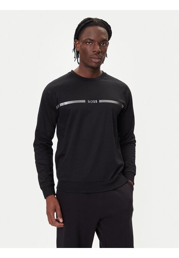 BOSS Bluza Authentic 50550560 Czarny Regular Fit. Kolor: czarny. Materiał: bawełna