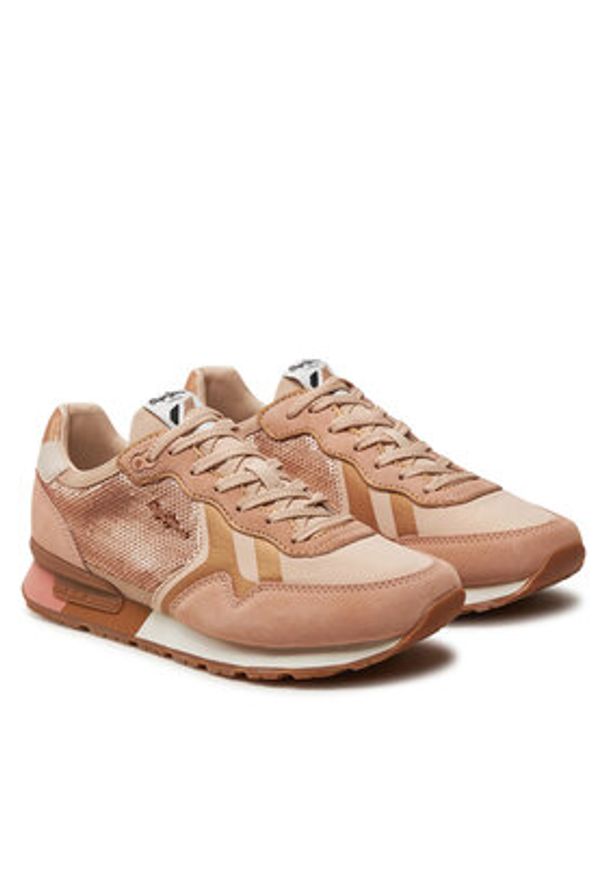 Pepe Jeans Sneakersy PLS40009 Beżowy. Kolor: beżowy. Materiał: skóra