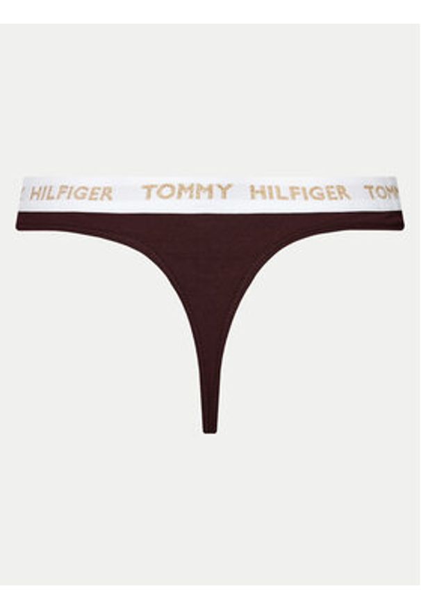 TOMMY HILFIGER - Tommy Hilfiger Stringi UW0UW05655 Bordowy. Kolor: czerwony. Materiał: bawełna