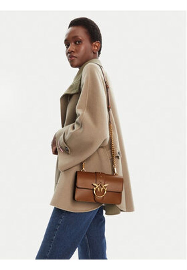 Pinko - PINKO Torebka Love One Mini ST.CL Al 25-26 PLTT 105856 A0F1 Brązowy. Kolor: brązowy. Materiał: skórzane