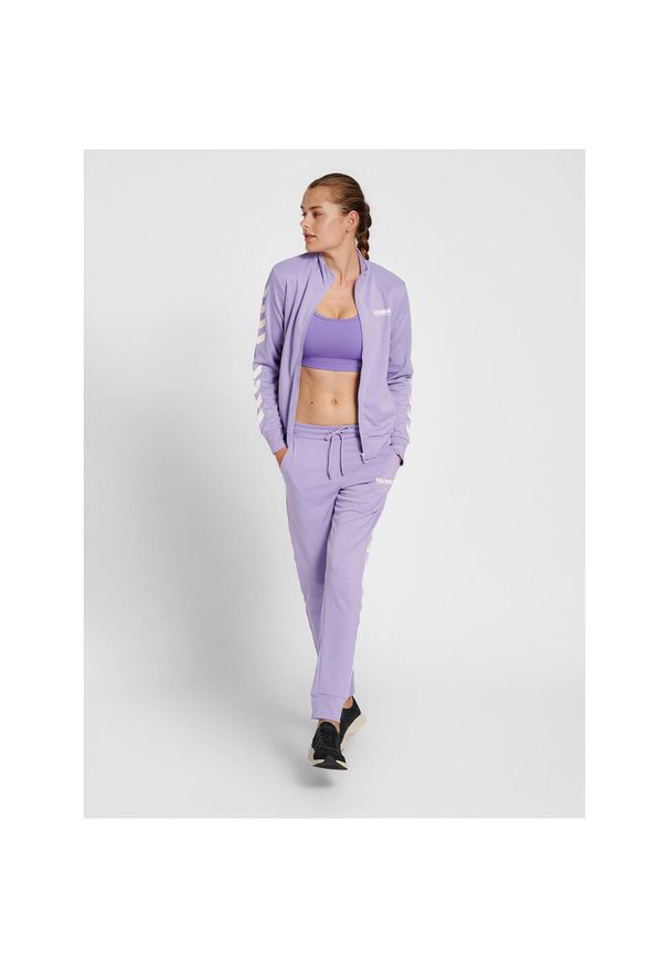 Damska bluza dresowa zapinana na zamek Hummel Legacy. Kolor: różowy, wielokolorowy, fioletowy. Materiał: dresówka. Sport: piłka ręczna