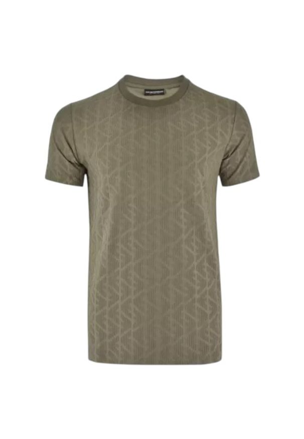 Emporio Armani T-Shirt EM000692 AF12362 U6189 Brązowy Regular Fit. Kolor: brązowy. Materiał: syntetyk