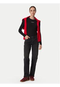 Tommy Jeans Bluzka Classic Logo DW0DW23248 Czarny Slim Fit. Kolor: czarny. Materiał: wiskoza #2