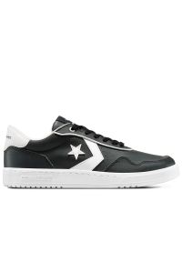 Buty męskie Converse Court Lifestyle A13317C - czarne. Okazja: na co dzień. Zapięcie: sznurówki. Kolor: czarny. Materiał: guma, skóra, syntetyk. Szerokość cholewki: normalna. Styl: retro, casual