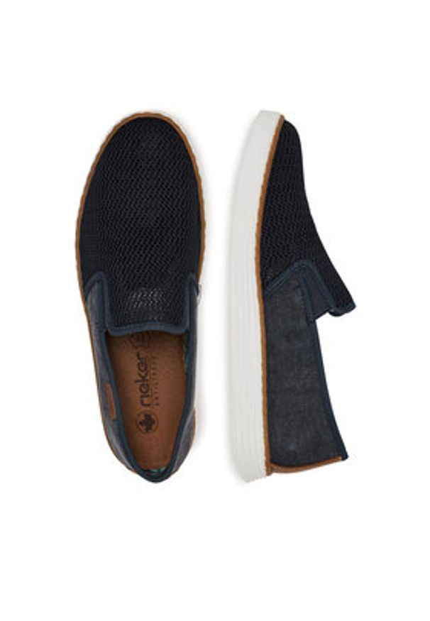 Rieker Półbuty B2265-14 Granatowy. Kolor: niebieski. Materiał: materiał