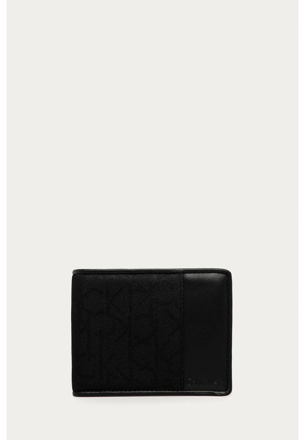Calvin Klein Jeans - Portfel. Kolor: czarny. Materiał: bawełna, poliester, materiał, skóra ekologiczna