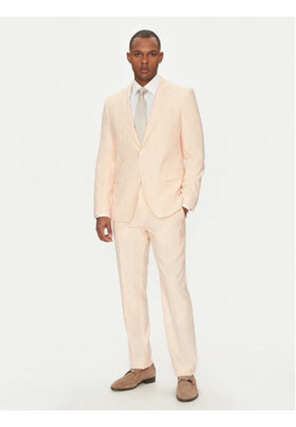 BOSS Garnitur H-Huge 50540759 Pomarańczowy Slim Fit. Kolor: pomarańczowy. Materiał: wiskoza