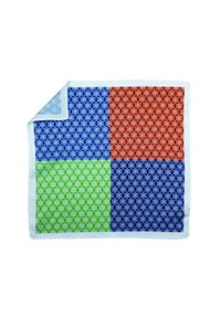 Modini - Granatowo-niebiesko-czerwona poszetka w kwiaty E202. Kolor: wielokolorowy, czerwony, niebieski. Wzór: kwiaty #1