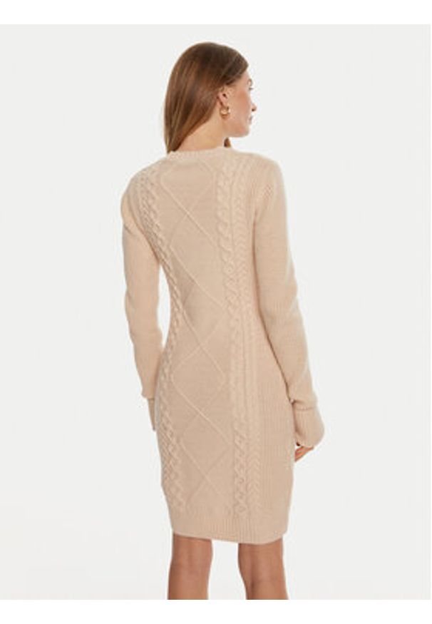Guess Sukienka dzianinowa Serena W4BK17 Z3HW0 Beżowy Regular Fit. Kolor: beżowy. Materiał: syntetyk