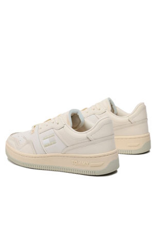 Tommy Jeans Sneakersy Basket Cupsole EM0EM01194 Écru. Materiał: skóra