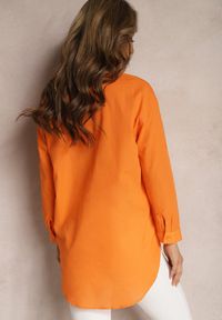 Renee - Pomarańczowa Klasyczna Koszula z Bawełny z Kieszonkami Jaela. Okazja: na co dzień. Kolor: pomarańczowy. Materiał: bawełna. Styl: klasyczny #3