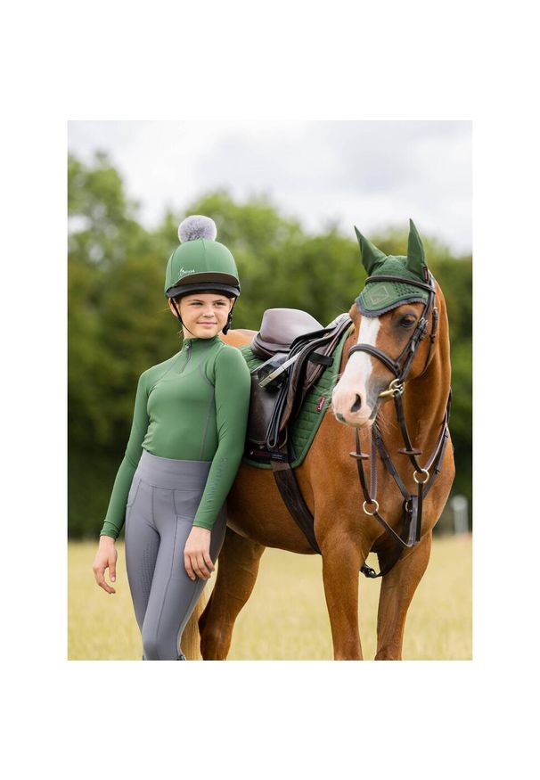 LEMIEUX - Dziewczęcy dżersej z długim rękawem LeMieux Young Rider Base. Kolor: zielony. Materiał: jersey. Długość rękawa: długi rękaw. Długość: długie