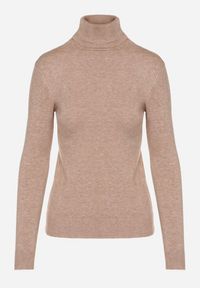 Born2be - Beżowy Klasyczny Golf z Bawełną Reilisea. Okazja: na co dzień. Typ kołnierza: golf. Kolor: beżowy. Materiał: bawełna. Styl: klasyczny #3