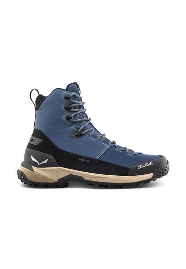 Buty trekkingowe męskie Salewa Puez Winter Mid Powertex. Wysokość cholewki: za kostkę. Kolor: niebieski. Materiał: materiał, syntetyk. Szerokość cholewki: normalna